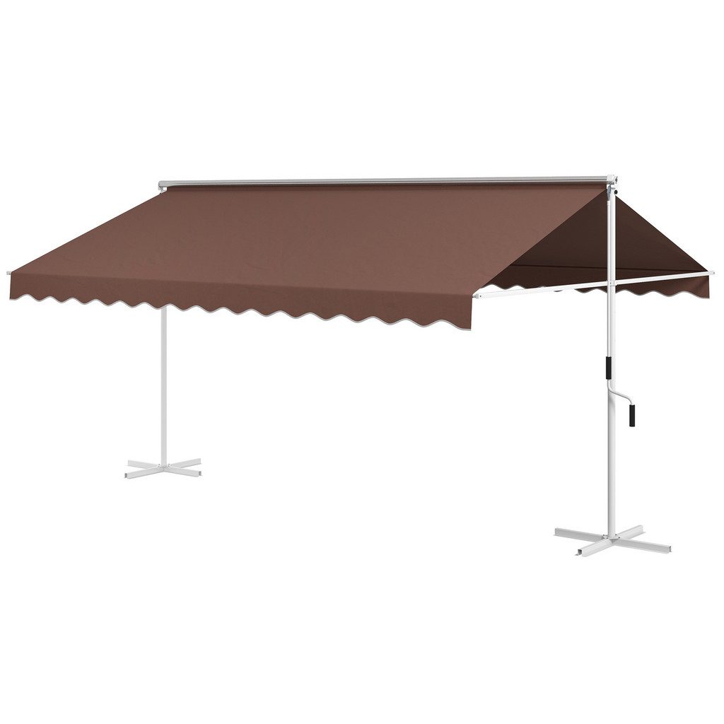 OUTSUNNY 4,5x3,4m Markise mit Handkurbel